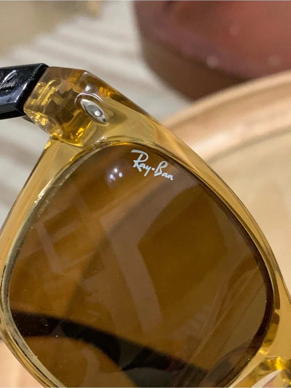 Ray-Ban Brown Wayfarer Bicolor Translucent Frame Sunglasses